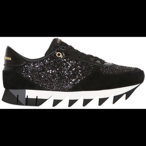 Dolce & Gabbana glittered black suede sneakers - Picture 2 of 6